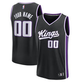 Sacramento Kings Youth Fast Break Custom Replica Jersey Black Icon Edition - NBA