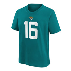 Trevor Lawrence Jacksonville Jaguars Youth Player Name & Number T-Shirt Teal | Nike for Sale