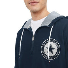Dallas Cowboys Tommy Hilfiger Aaron Quarter-Zip Hoodie Navy | NFL