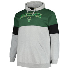 Milwaukee Bucks Big & Tall Pullover Hoodie Hunter Green/Black - NBA