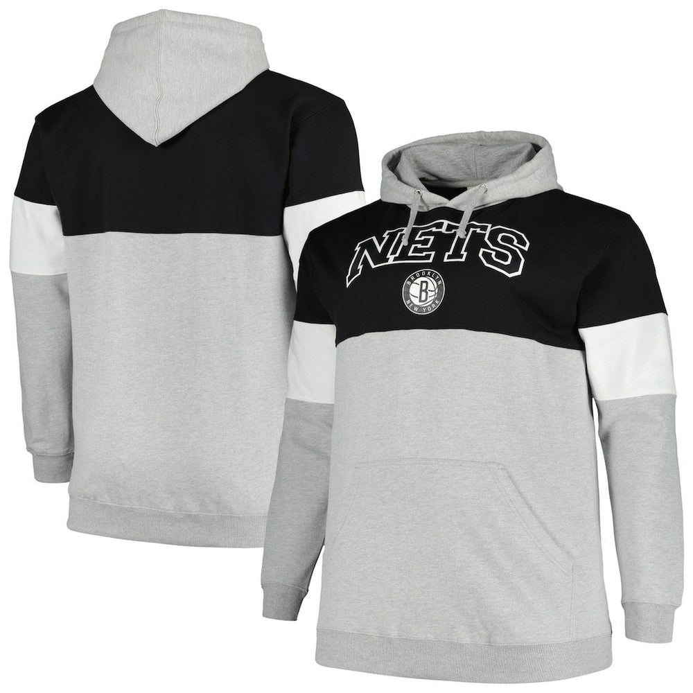 Brooklyn Nets Big & Tall Pullover Hoodie Black/White - NBA