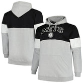 Brooklyn Nets Big & Tall Pullover Hoodie Black/White - NBA