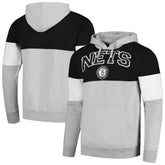 Brooklyn Nets Contrast Pieced Pullover Hoodie Black - NBA