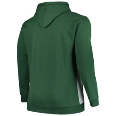 Milwaukee Bucks Big & Tall Contrast Pieced Stitched Full-Zip Hoodie Hunter Green/Heather Gray - NBA