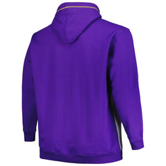 Los Angeles Lakers Big & Tall Contrast Pieced Stitched Full-Zip Hoodie Purple/Heather Gray - NBA