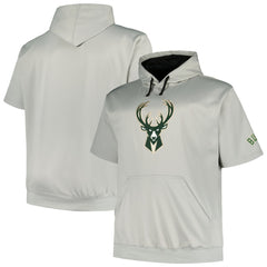 Milwaukee Bucks Big & Tall Logo Pullover Hoodie Silver - NBA