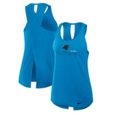 Carolina Panthers Women's Open-Back Crisscross Dri-FIT Tank Top Blue | Nike for Sale
