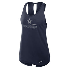Dallas Cowboys Women's Open-Back Crisscross Dri-FIT Tank Top Navy | Nike for Sale