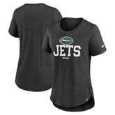 New York Jets Women's Fashion Tri-Blend T-Shirt Heather Black | Nike for Sale