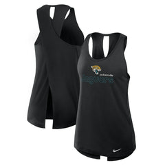 Jacksonville Jaguars Women's Open-Back Crisscross Dri-FIT Tank Top Black | Nike for Sale