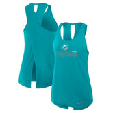 Miami Dolphins Women's Open-Back Crisscross Dri-FIT Tank Top Aqua | Nike for Sale