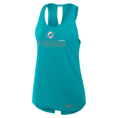 Miami Dolphins Women's Open-Back Crisscross Dri-FIT Tank Top Aqua | Nike for Sale