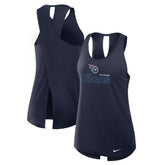 Tennessee Titans Women's Open-Back Crisscross Dri-FIT Tank Top Navy | Nike for Sale