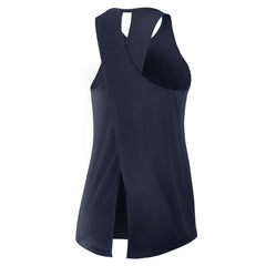 Tennessee Titans Women's Open-Back Crisscross Dri-FIT Tank Top Navy | Nike for Sale