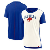 Buffalo Bills Women's Wordmark Tri-Blend T-Shirt Cream/Royal | Nike for Sale