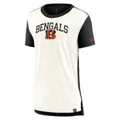 Cincinnati Bengals Women's Wordmark Tri-Blend T-Shirt Cream/Black | Nike for Sale