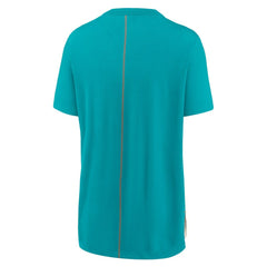 Miami Dolphins Women's Wordmark Tri-Blend T-Shirt Cream/Aqua | Nike for Sale