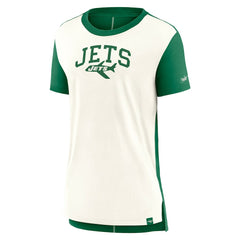 New York Jets Women's Wordmark Tri-Blend T-Shirt Cream/Kelly Green | Nike for Sale