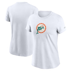 Miami Dolphins Women's Throwback Primary Logo T-Shirt White | Nike for Sale