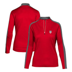 USMNT Levelwear Women's Quarter-Zip Pullover Top Red - FIFA World CUP