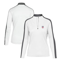 USMNT Levelwear Women's Quarter-Zip Pullover Top White - FIFA World CUP