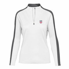 USMNT Levelwear Women's Quarter-Zip Pullover Top White - FIFA World CUP