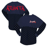 Atlanta Braves Fanatics Women's Checker Print Long Sleeve T-Shirt - MLB