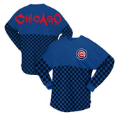 Chicago Cubs Fanatics Women's Checker Print Long Sleeve T-Shirt - MLB