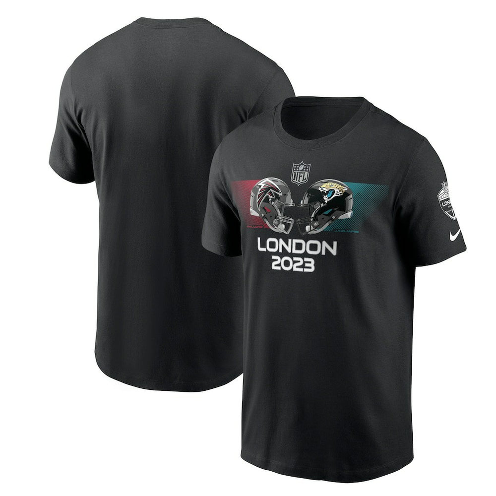 Atlanta Falcons vs. Jacksonville Jaguars 2023 London Game Essential T-Shirt Black | Nike for Sale