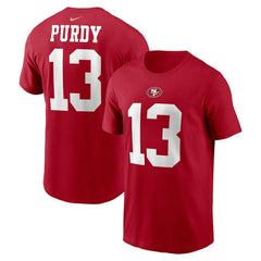 Brock Purdy San Francisco 49ers Player Name & Number T-Shirt Scarlet | Nike for Sale