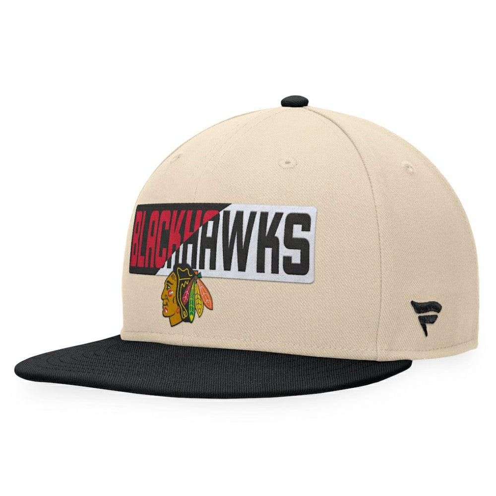 Chicago Blackhawks Fanatics Goalaso Snapback Hat - Cream/Black - NHL