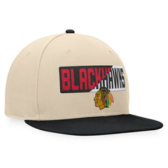 Chicago Blackhawks Fanatics Goalaso Snapback Hat - Cream/Black - NHL