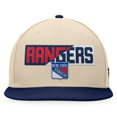 New York Rangers Fanatics Goalaso Snapback Hat - Cream/Navy - NHL