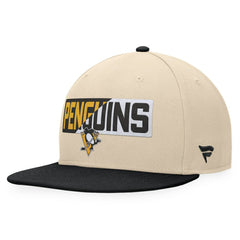 Pittsburgh Penguins Fanatics Goalaso Snapback Hat - Cream/Black - NHL