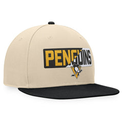 Pittsburgh Penguins Fanatics Goalaso Snapback Hat - Cream/Black - NHL