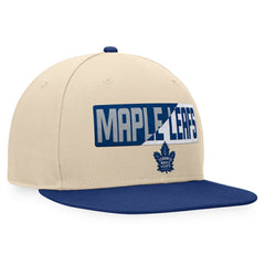 Toronto Maple Leafs Fanatics Goalaso Snapback Hat - Cream/Blue - NHL