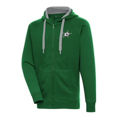 Dallas Stars Antigua Metallic Logo Victory Full-Zip Hoodie - Kelly Green - NHL