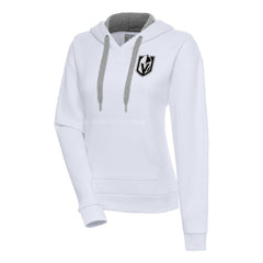 Vegas Golden Knights Antigua Women's Metallic Logo Victory Pullover Hoodie - White - NHL