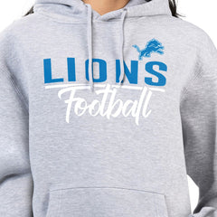 Detroit Lions G-III 4Her by Carl Banks Women's Graphic Fleece Pullover Hoodie Heather Gray | NFL