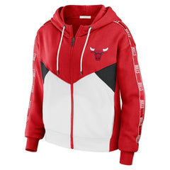Chicago Bulls WEAR by Erin Andrews Women's Color-Block Full-Zip Hoodie Red - NBA