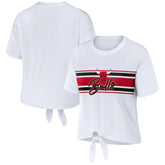 Chicago Bulls WEAR by Erin Andrews Women's Tie-Front T-Shirt White - NBA