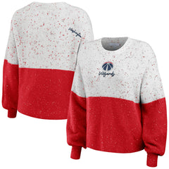 Washington Wizards WEAR by Erin Andrews Women's Color-Block Pullover Sweater White/Red - NBA