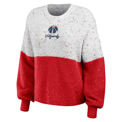 Washington Wizards WEAR by Erin Andrews Women's Color-Block Pullover Sweater White/Red - NBA