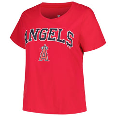Los Angeles Angels Profile Women's Plus Size Arch Logo T-Shirt - MLB