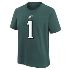 Jalen Hurts Philadelphia Eagles Youth Player Name & Number T-Shirt Midnight Green | Nike for Sale