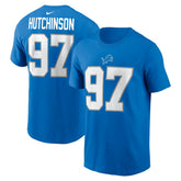 Aidan Hutchinson Detroit Lions Youth Player Name & Number T-Shirt Blue | Nike for Sale