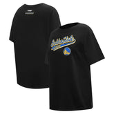 Golden State Warriors Pro Standard Women's Script Boyfriend T-Shirt Black - NBA