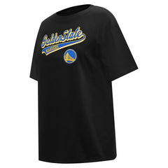 Golden State Warriors Pro Standard Women's Script Boyfriend T-Shirt Black - NBA