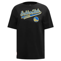 Golden State Warriors Pro Standard Women's Script Boyfriend T-Shirt Black - NBA
