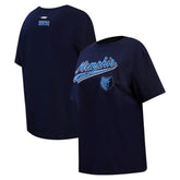 Memphis Grizzlies Pro Standard Women's Script Boyfriend T-Shirt Navy - NBA